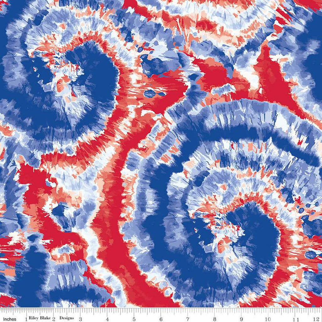 SALE Tie Dye CD12360 Americana - Riley Blake Designs - Patriotic Abstract DIGITALLY PRINTED - Quilting Cotton Fabric