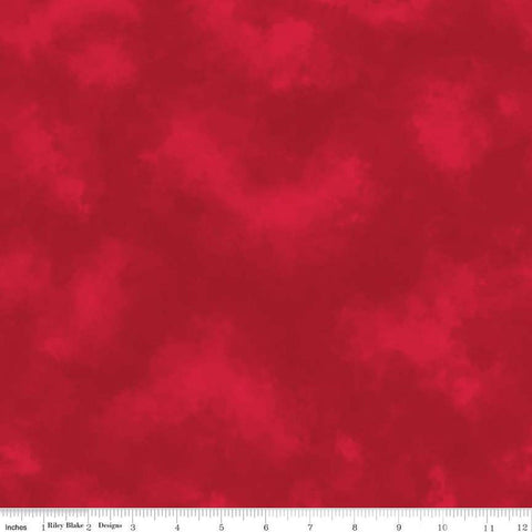 Fat Quarter End of bolt piece -CLEARANCE Tie Dye Cloud CD12361 Cherry-Riley Blake-Tone-on-Tone Red DIGITALLY PRINTED -Quilting Cotton Fabric