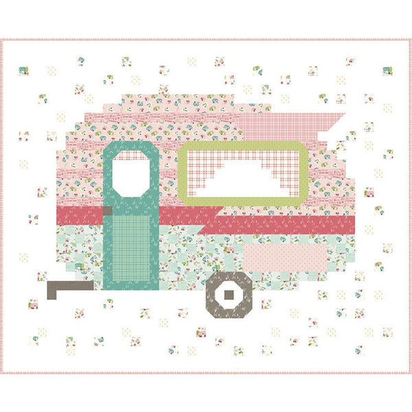 Beverly McCullough Happy Camper Quilt PATTERN P138 - Riley Blake Designs - INSTRUCTIONS Only - Pixelated Retro Camper Trailer - Easy