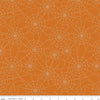 SALE Bad to the Bone Spiderwebs SC11922 Orange SPARKLE - Riley Blake Designs - Halloween Silver SPARKLE  - Quilting Cotton Fabric