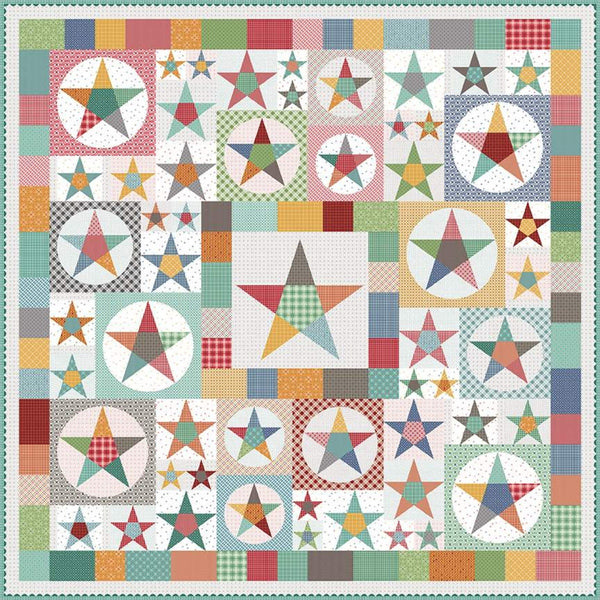 SALE Farmhouse Star Quilt PATTERN P120 by Bee in My Bonnet - Riley Blake Designs - INSTRUCTIONS Only - Applique -  Lori Holt