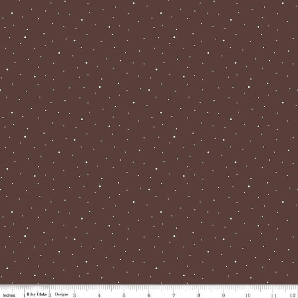 SALE Dapple Dot C640 Raisin by Riley Blake Designs - Scattered Pin Dots Dotted Brown - Quilting Cotton Fabric