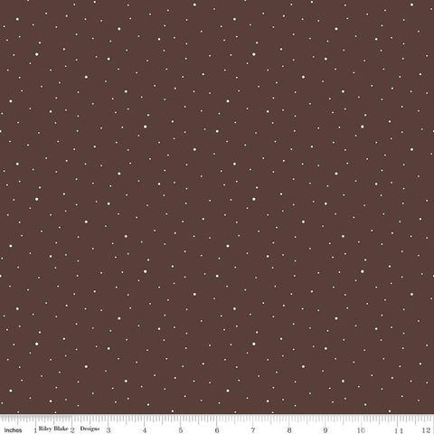 SALE Dapple Dot C640 Raisin by Riley Blake Designs - Scattered Pin Dots Dotted Brown - Quilting Cotton Fabric