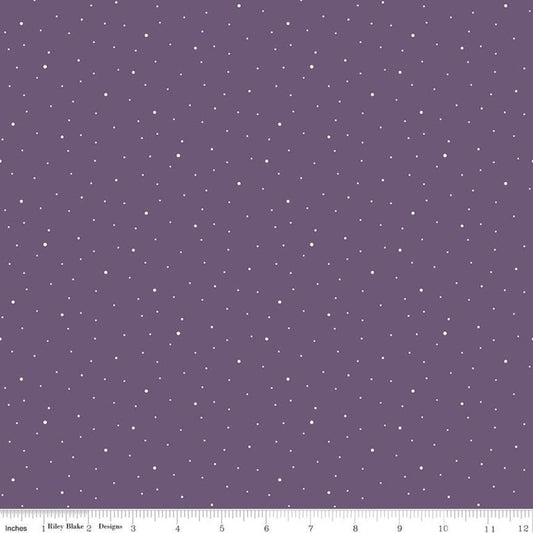 SALE Dapple Dot C640 Grape - Riley Blake Designs - Scattered Pin Dots Dotted Purple - Quilting Cotton Fabric