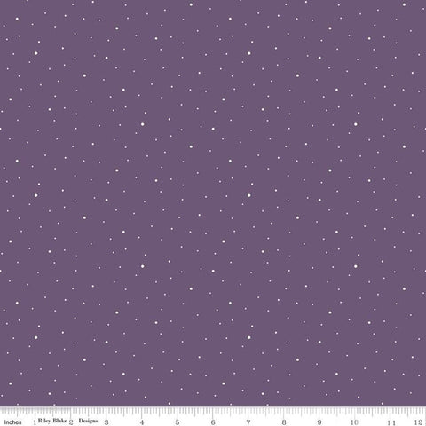 SALE Dapple Dot C640 Grape by Riley Blake Designs - Scattered Pin Dots Dotted Purple - Quilting Cotton Fabric