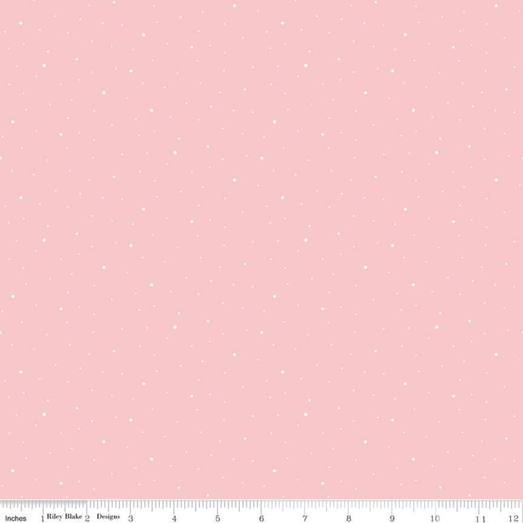SALE Dapple Dot C640 Frosting by Riley Blake Designs - Scattered Pin Dots Dotted Pink - Quilting Cotton Fabric