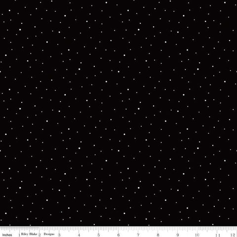 SALE Dapple Dot C640 Black by Riley Blake Designs - Scattered Pin Dots Dotted - Quilting Cotton Fabric