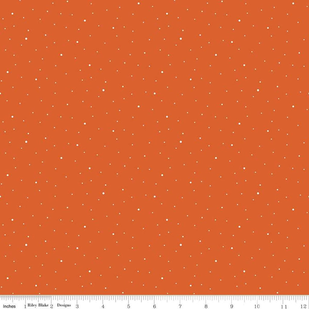 SALE Dapple Dot C640 Autumn by Riley Blake Designs - Scattered Pin Dots Dotted Orange - Quilting Cotton Fabric