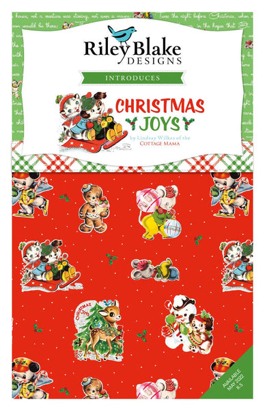 SALE Christmas Joys 2.5 Inch Rolie Polie Jelly Roll 40 pieces - Riley Blake - Precut Pre cut Bundle - RP-12250-40 - Quilting Cotton Fabric