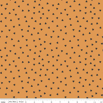 DEAL Mad Masquerade Hearts C11961 Orange - Riley Blake Designs - Halloween Alice in Wonderland - Quilting Cotton Fabric