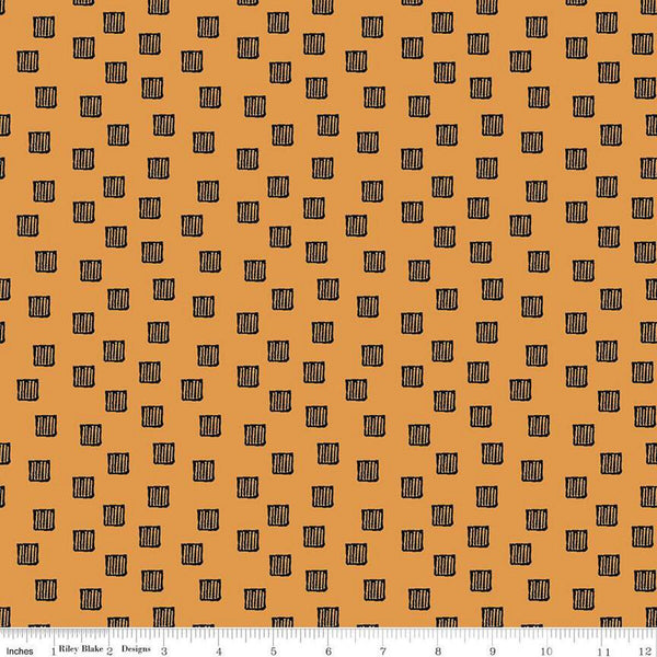 CLEARANCE Mad Masquerade Checkered Past C11962 Orange - Riley Blake Designs - Halloween Alice in Wonderland Squares - Quilting Cotton Fabric