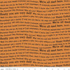 SALE Mad Masquerade Wavy Words C11963 Orange - Riley Blake Designs - Halloween Alice in Wonderland Text - Quilting Cotton Fabric
