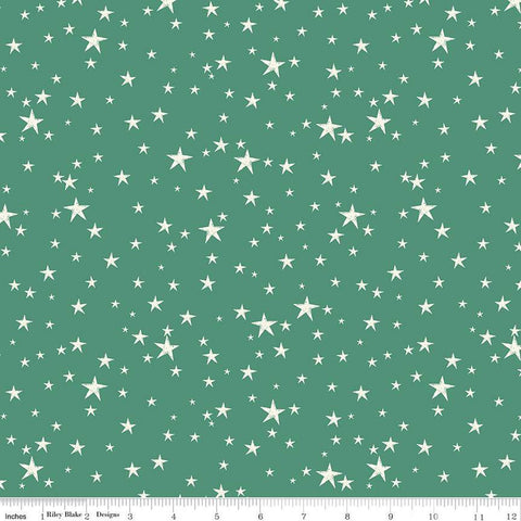 Old Fashioned Christmas Stars C12138 Alpine - Riley Blake Designs - Green Cream - Quilting Cotton Fabric