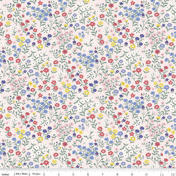 FLANNEL Floral F12001 Ballerina - Riley Blake Designs - Flowers Pink - FLANNEL Cotton Fabric