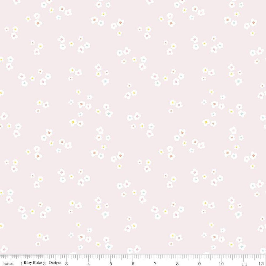 20" end of bolt - SALE FLANNEL Ditsy F12005 Pink - Riley Blake Designs - Floral Flowers - FLANNEL Cotton Fabric