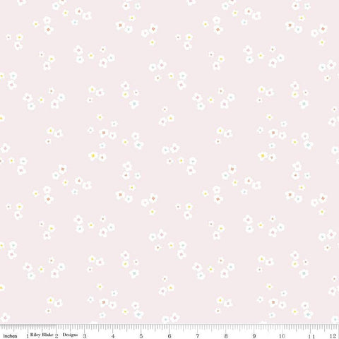 20" end of bolt - SALE FLANNEL Ditsy F12005 Pink - Riley Blake Designs - Floral Flowers - FLANNEL Cotton Fabric
