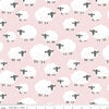 24" End of Bolt - SALE FLANNEL Fluffy Friends  F12006 Pink - Riley Blake Designs - Children's Sheep - FLANNEL Cotton Fabric