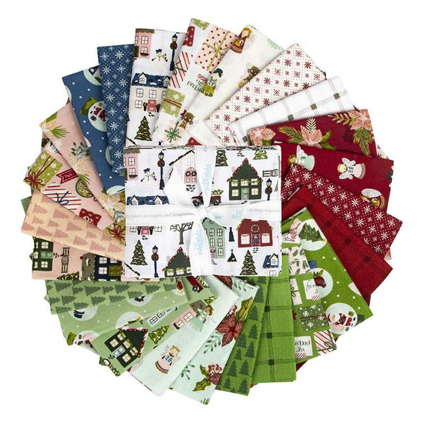 SALE Christmas Village Fat Quarter Bundle 24 pieces - Riley Blake Designs - Pre cut Precut - FQ-12240-24 - Quilting Cotton Fabric