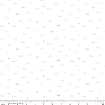 SALE FLANNEL Baaa F12007 Cloud - Riley Blake Designs - Children's Sheep Text Off White - FLANNEL Cotton Fabric