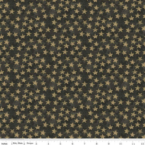 Fat Quarter End of Bolt - CLEARANCE Halloween Whimsy Stars C11824 Parchment - Riley Blake - Textured Background - Quilting Cotton Fabric