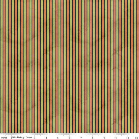 Halloween Whimsy Stripes C11826 Green - Riley Blake Designs - Textured Stripe Stripes - Quilting Cotton Fabric