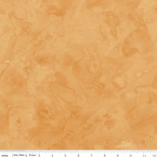 35" End of Bolt - Halloween Whimsy Potion C11827 Orange - Riley Blake Designs - Textured Tone-on-Tone Semi-Solid - Quilting Cotton Fabric