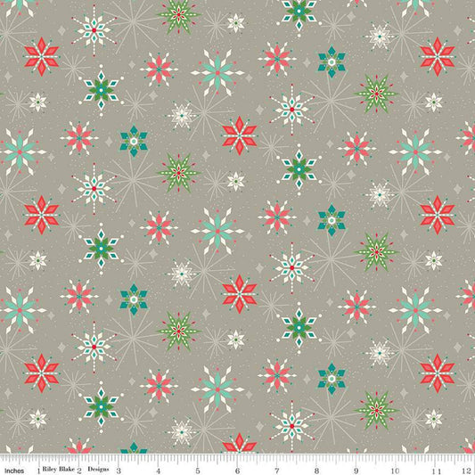 DEAL Winter Wonder Snowflakes C12066 Gray - Riley Blake Designs - Christmas - Quilting Cotton Fabric