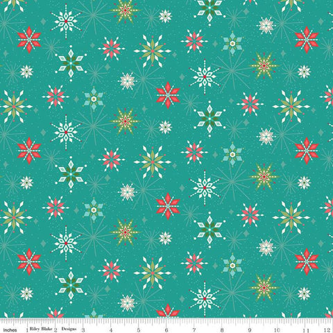 Winter Wonder Snowflakes C12066 Teal - Riley Blake Designs - Christmas - Quilting Cotton Fabric