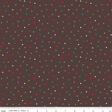 Winter Wonder Dots C12068 Charcoal - Riley Blake Designs - Christmas Dot Dotted - Quilting Cotton Fabric
