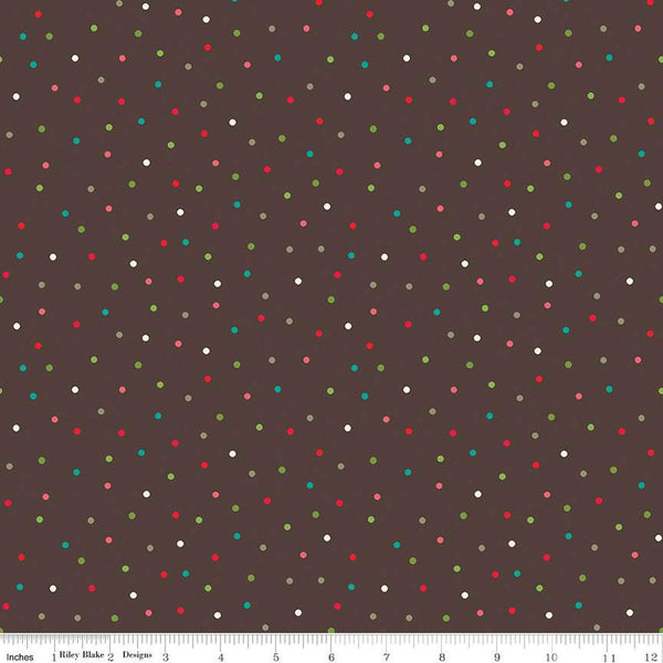 Winter Wonder Dots C12068 Charcoal - Riley Blake Designs - Christmas Dot Dotted - Quilting Cotton Fabric