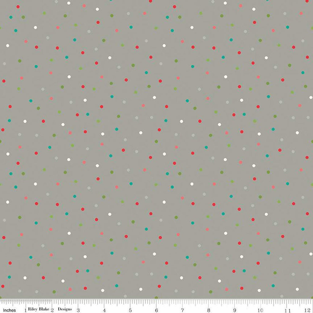 Winter Wonder Dots C12068 Gray - Riley Blake Designs - Christmas Dot Dotted - Quilting Cotton Fabric