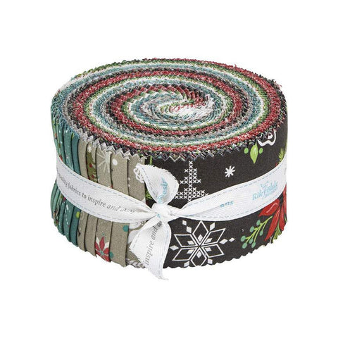 Winter Wonder 2.5-Inch Rolie Polie Jelly Roll 40 pieces Riley Blake Designs - Precut Bundle - Christmas - Quilting Cotton Fabric