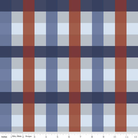 CLEARANCE Picadilly Buffalo Plaid C11896 Gray - Riley Blake Designs - Patriotic Independence Day 1" Checks Check - Quilting Cotton Fabric