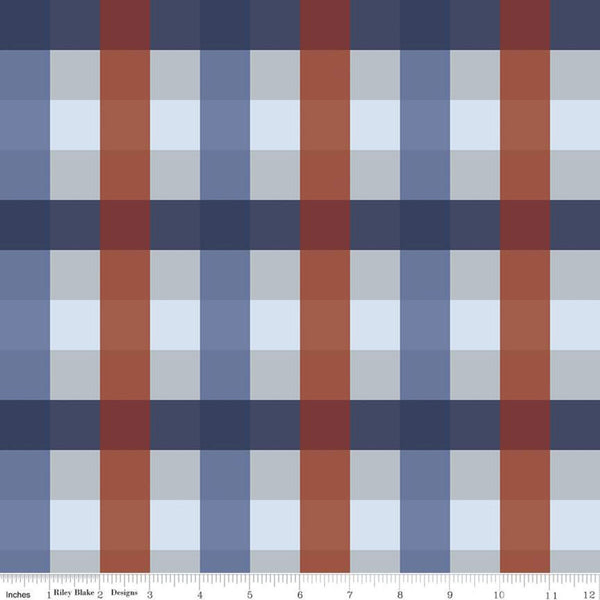 CLEARANCE Picadilly Buffalo Plaid C11896 Gray - Riley Blake Designs - Patriotic Independence Day 1" Checks Check - Quilting Cotton Fabric