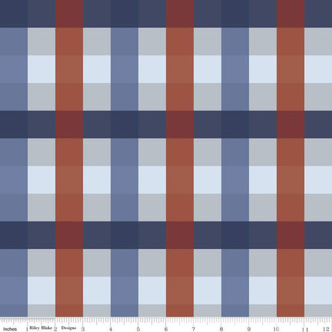 CLEARANCE Picadilly Buffalo Plaid C11896 Gray - Riley Blake Designs - Patriotic Independence Day 1" Checks Check - Quilting Cotton Fabric