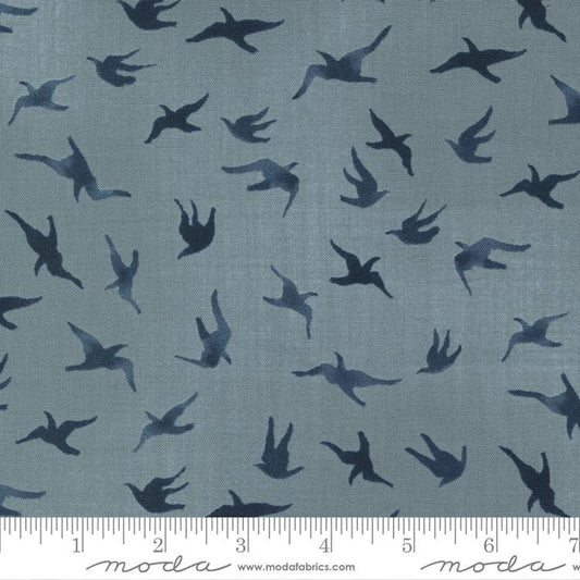 CLEARANCE To the Sea Kittiwake 16933 Sky - Moda Fabrics - Kittiwakes Bird Birds Light Blue - Quilting Cotton Fabric