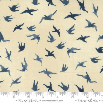 CLEARANCE To the Sea Kittiwake 16933 Pearl - Moda Fabrics - Kittiwakes Bird Birds Natural - Quilting Cotton Fabric