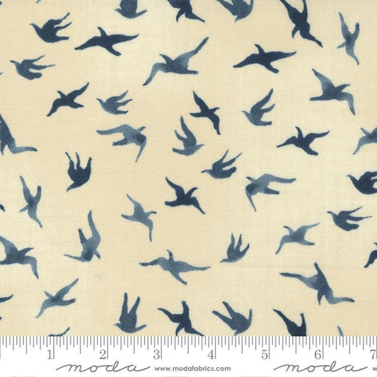 CLEARANCE To the Sea Kittiwake 16933 Pearl - Moda Fabrics - Kittiwakes Bird Birds Natural - Quilting Cotton Fabric