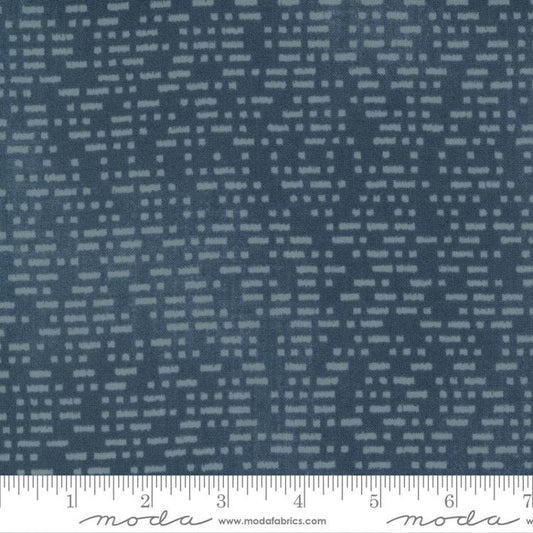 17" End of Bolt - CLEARANCE To the Sea Morse Code 16935 Ocean - Moda Fabrics - Geometric Dashes Blue - Quilting Cotton Fabric
