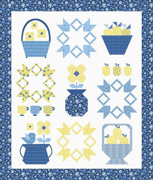 SUPER DEAL! Sandy Gervais Goodness Gathered Quilt Pattern P157 - Riley Blake - INSTRUCTIONS Only - Sunshine and Dewdrops Baskets Stars