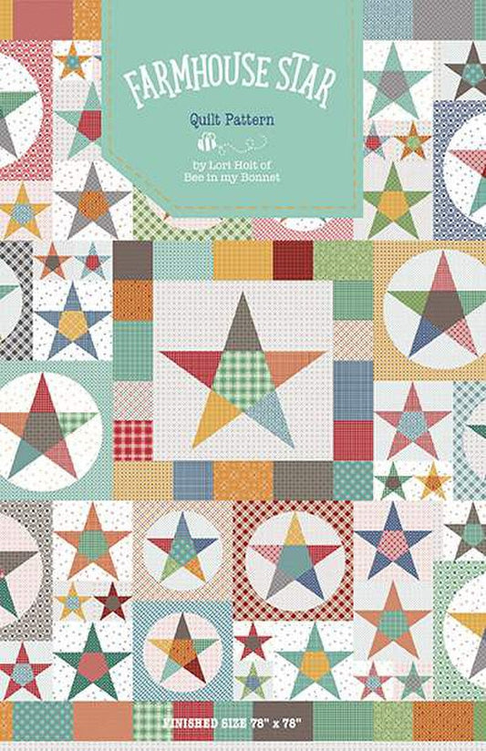 SALE Farmhouse Star Quilt PATTERN P120 - Bee in My Bonnet - Riley Blake Designs - INSTRUCTIONS Only - Applique -  Lori Holt