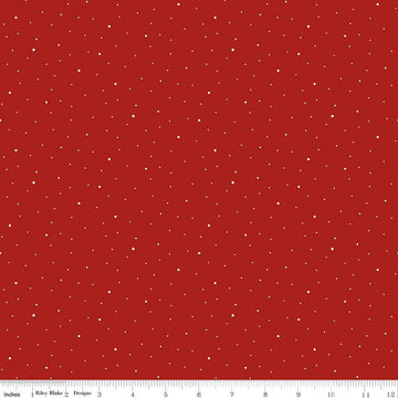 SALE Dapple Dot Barn Red Dotted Fabric - Riley Blake Quilting Cotton Fabric