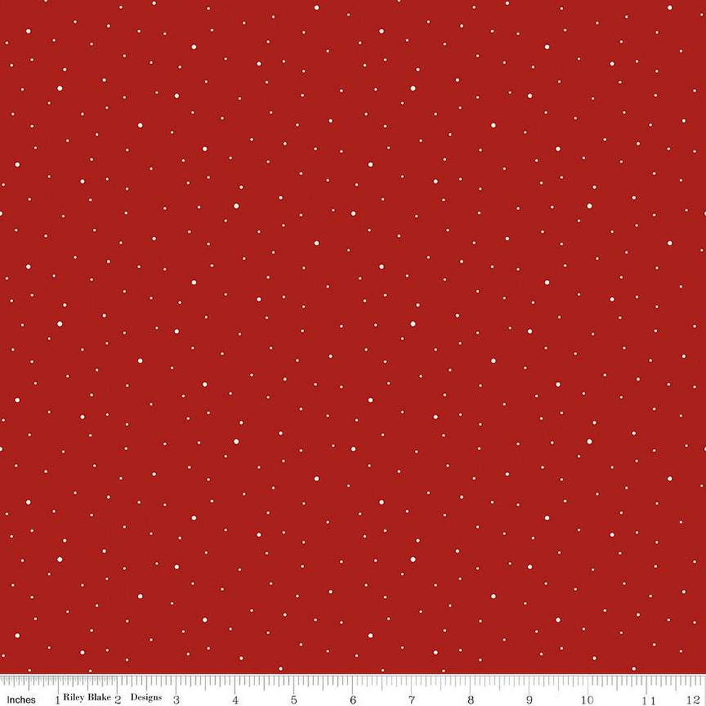 SALE Dapple Dot C640 Barn Red by Riley Blake Designs - Scattered Pin Dots Dotted - Quilting Cotton Fabric