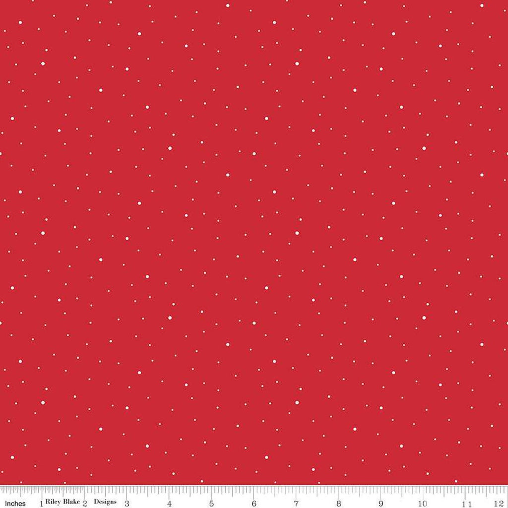 SALE Dapple Dot C640 Riley Red by Riley Blake Designs - Scattered Pin Dots Dotted - Quilting Cotton Fabric