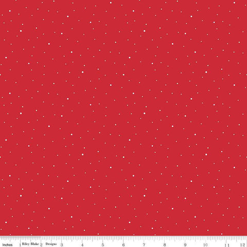 SALE Dapple Dot C640 Riley Red by Riley Blake Designs - Scattered Pin Dots Dotted - Quilting Cotton Fabric