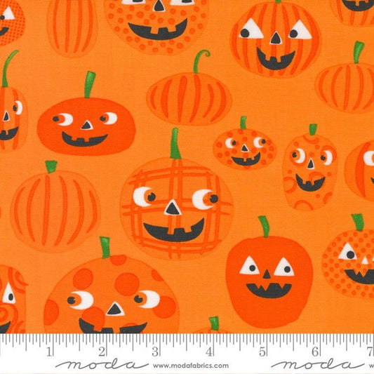 DEAL Too Cute to Spook Pumpkin 22420 Orange Pumpkin - Moda Fabrics - Halloween Jack o' Lanterns Pumpkins - Quilting Cotton Fabric
