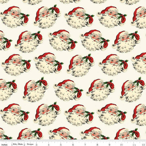 Old Fashioned Christmas Santa C12131 Cream - Riley Blake Designs - Santas Santa Claus - Quilting Cotton Fabric