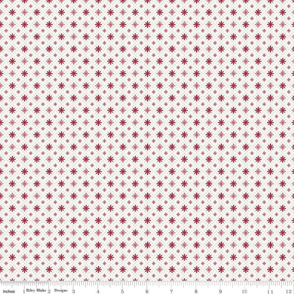 Christmas Village Snowflakes C12246 Off White - Riley Blake Designs - Lattice Geometric - Quilting Cotton Fabric