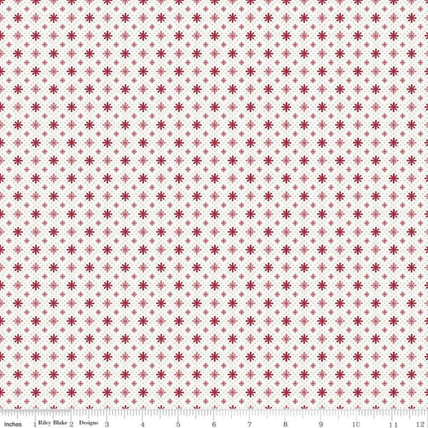 Christmas Village Snowflakes C12246 Off White - Riley Blake Designs - Lattice Geometric - Quilting Cotton Fabric