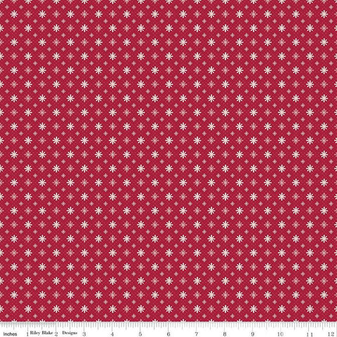 Christmas Village Snowflakes C12246 Red - Riley Blake Designs - Lattice Geometric - Quilting Cotton Fabric
